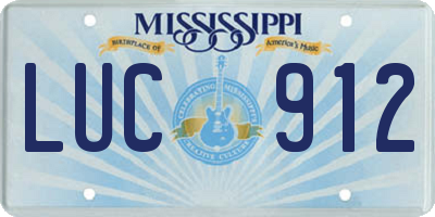 MS license plate LUC912