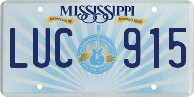 MS license plate LUC915