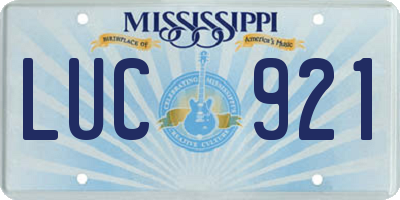 MS license plate LUC921