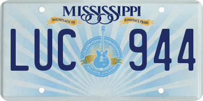 MS license plate LUC944