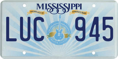 MS license plate LUC945