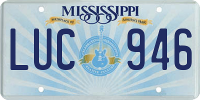 MS license plate LUC946