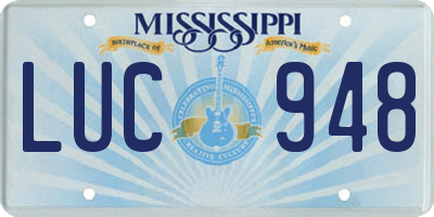 MS license plate LUC948