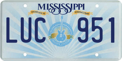 MS license plate LUC951