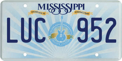MS license plate LUC952