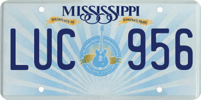 MS license plate LUC956