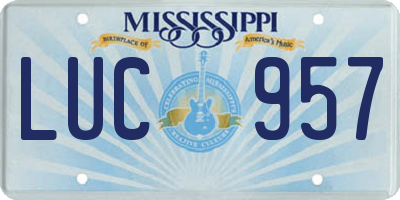 MS license plate LUC957