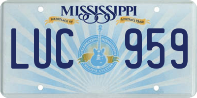 MS license plate LUC959