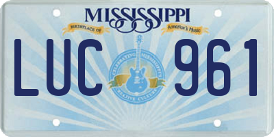 MS license plate LUC961