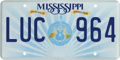 MS license plate LUC964