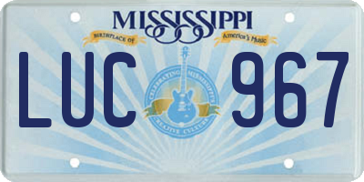 MS license plate LUC967