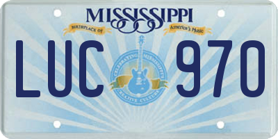 MS license plate LUC970