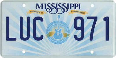 MS license plate LUC971