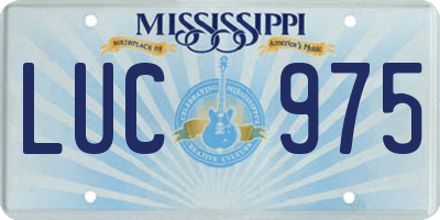 MS license plate LUC975