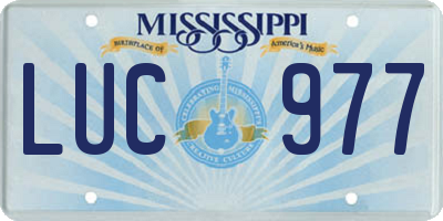 MS license plate LUC977