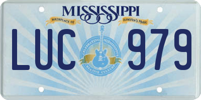MS license plate LUC979
