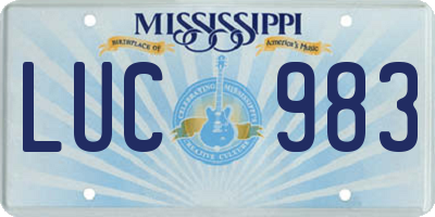 MS license plate LUC983