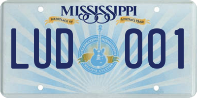 MS license plate LUD001