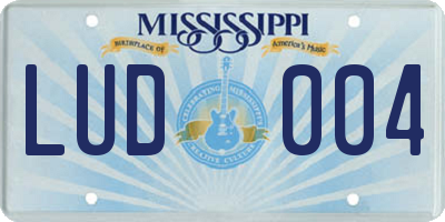 MS license plate LUD004