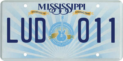 MS license plate LUD011