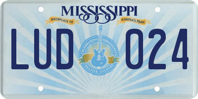 MS license plate LUD024
