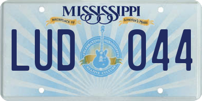 MS license plate LUD044