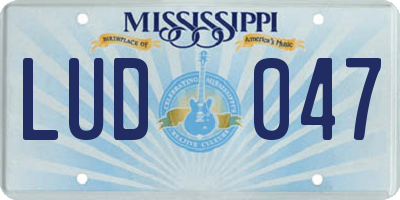 MS license plate LUD047