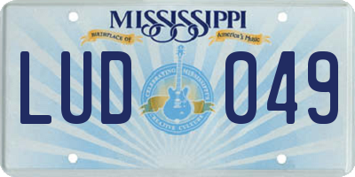 MS license plate LUD049