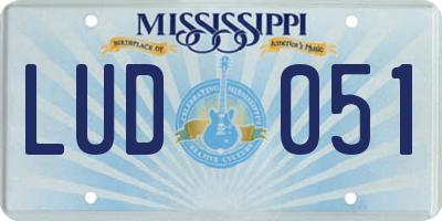 MS license plate LUD051