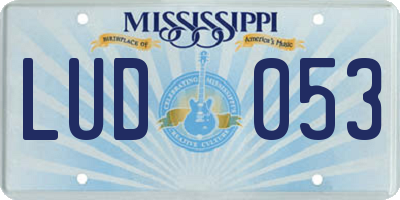 MS license plate LUD053