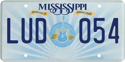 MS license plate LUD054