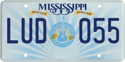 MS license plate LUD055