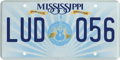 MS license plate LUD056