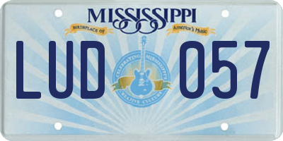 MS license plate LUD057