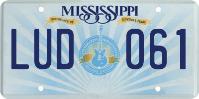 MS license plate LUD061
