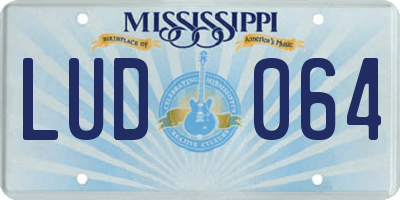MS license plate LUD064