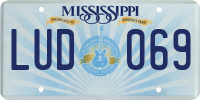 MS license plate LUD069