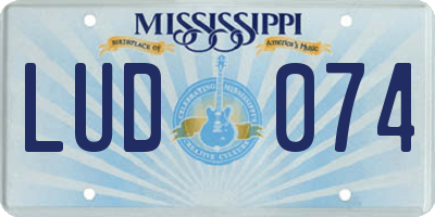 MS license plate LUD074