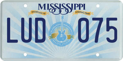 MS license plate LUD075