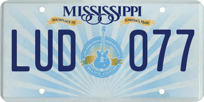 MS license plate LUD077