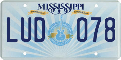 MS license plate LUD078