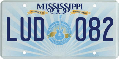 MS license plate LUD082