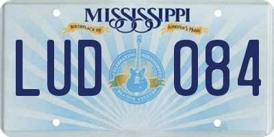 MS license plate LUD084
