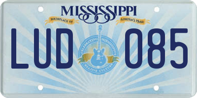 MS license plate LUD085