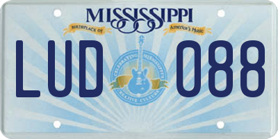 MS license plate LUD088