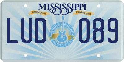 MS license plate LUD089