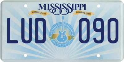 MS license plate LUD090