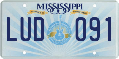 MS license plate LUD091