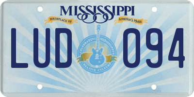 MS license plate LUD094