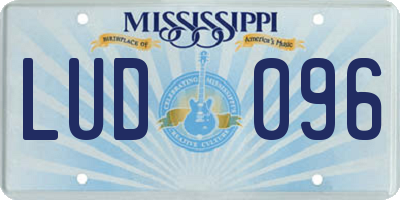 MS license plate LUD096